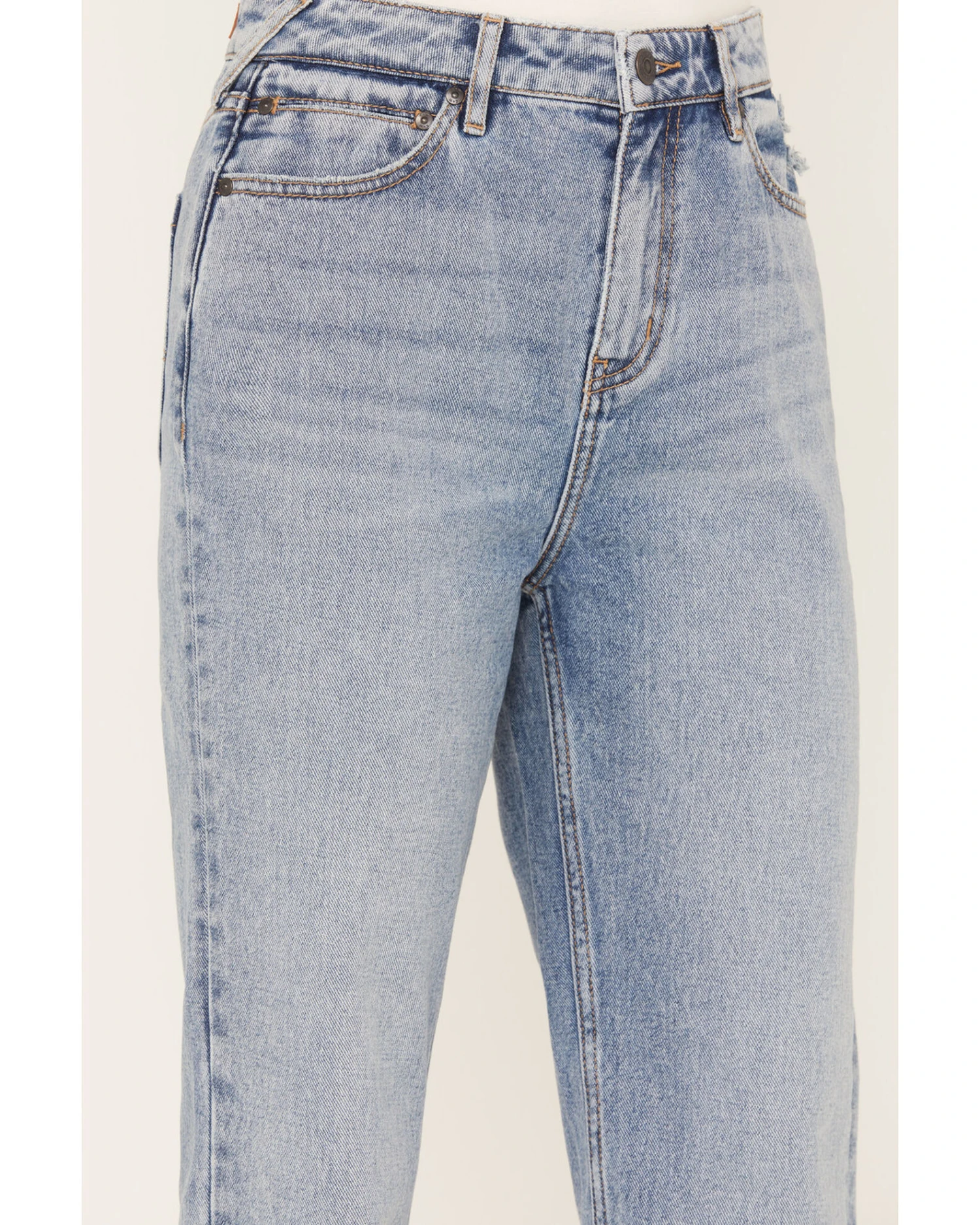 Cleo + Wolf Women's Medium Wash Short Straight Cuffed Jeans 4 Cleo + Wolf Women's Medium Wash Short Straight Cuffed Jeans - Image 2