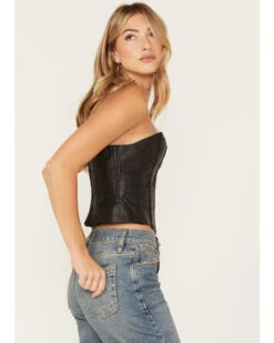 Understated Leather Women's Vixen Boned Leather Patched Corset -Ladies Western Cowboy 2000381557 001 P3
