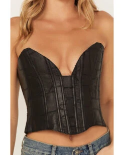 Understated Leather Women's Vixen Boned Leather Patched Corset -Ladies Western Cowboy 2000381557 001 P4
