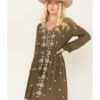 Jolt Women's Floral Embroidered Long Sleeve Dress -Ladies Western Cowboy 2000381568 341 P1