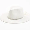 Nikki Beach Women's White Krystal Australian Toyo Fedora Hat -Ladies Western Cowboy 2000382163 100 P1
