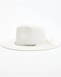 Nikki Beach Women's White Krystal Australian Toyo Fedora Hat 7 Nikki Beach Women's White Krystal Australian Toyo Fedora Hat -Ladies Western Cowboy 2000382163 100 P3