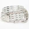Wonderwest Women's Silver Glass Rhinestone Belt