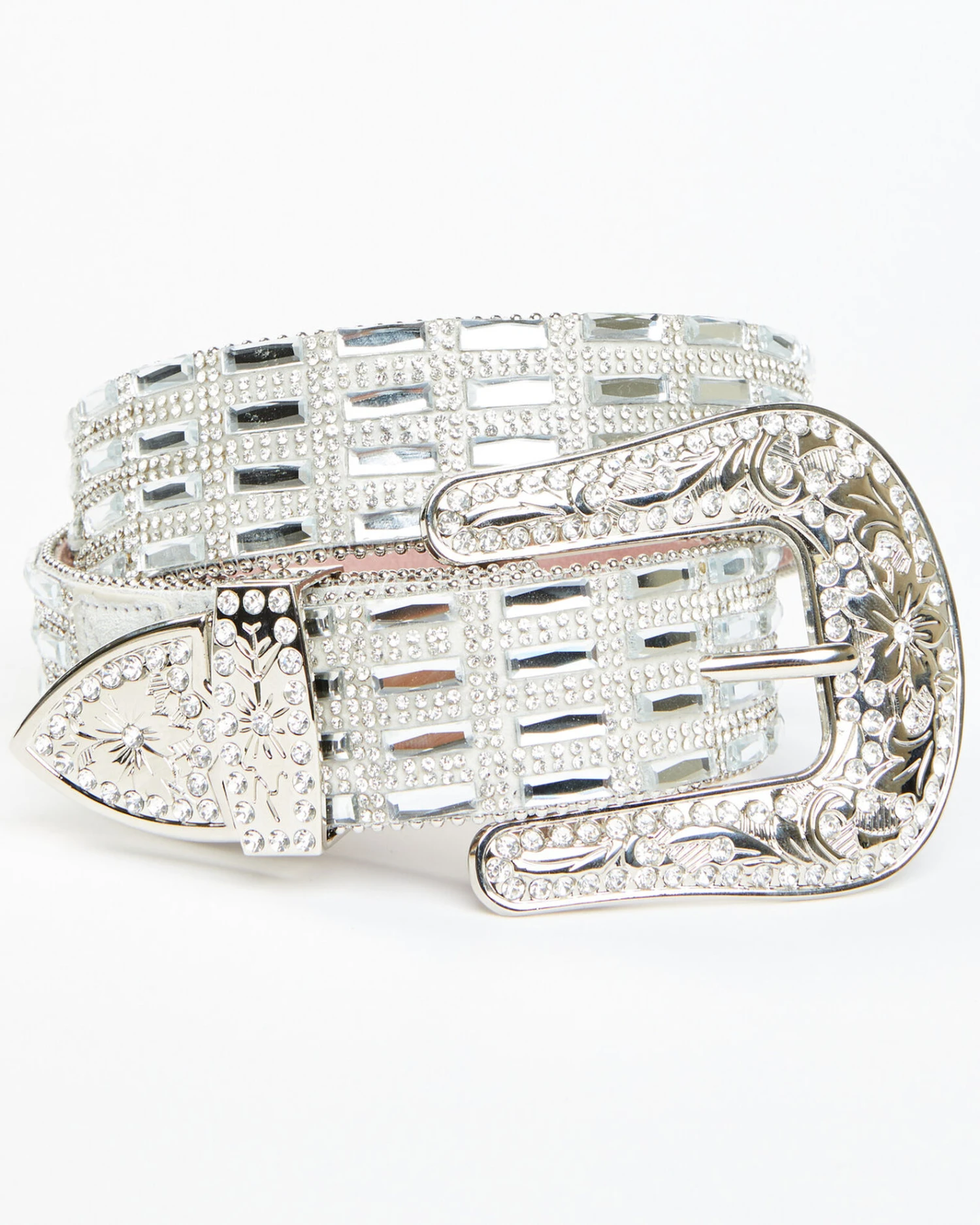 Wonderwest Women's Silver Glass Rhinestone Belt 3 Wonderwest Women's Silver Glass Rhinestone Belt