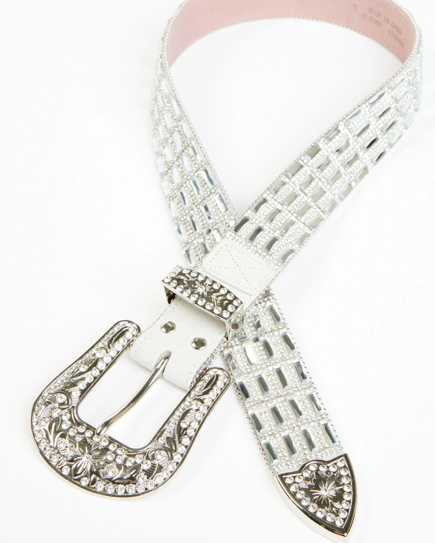 Wonderwest Women's Silver Glass Rhinestone Belt 4 Wonderwest Women's Silver Glass Rhinestone Belt - Image 2