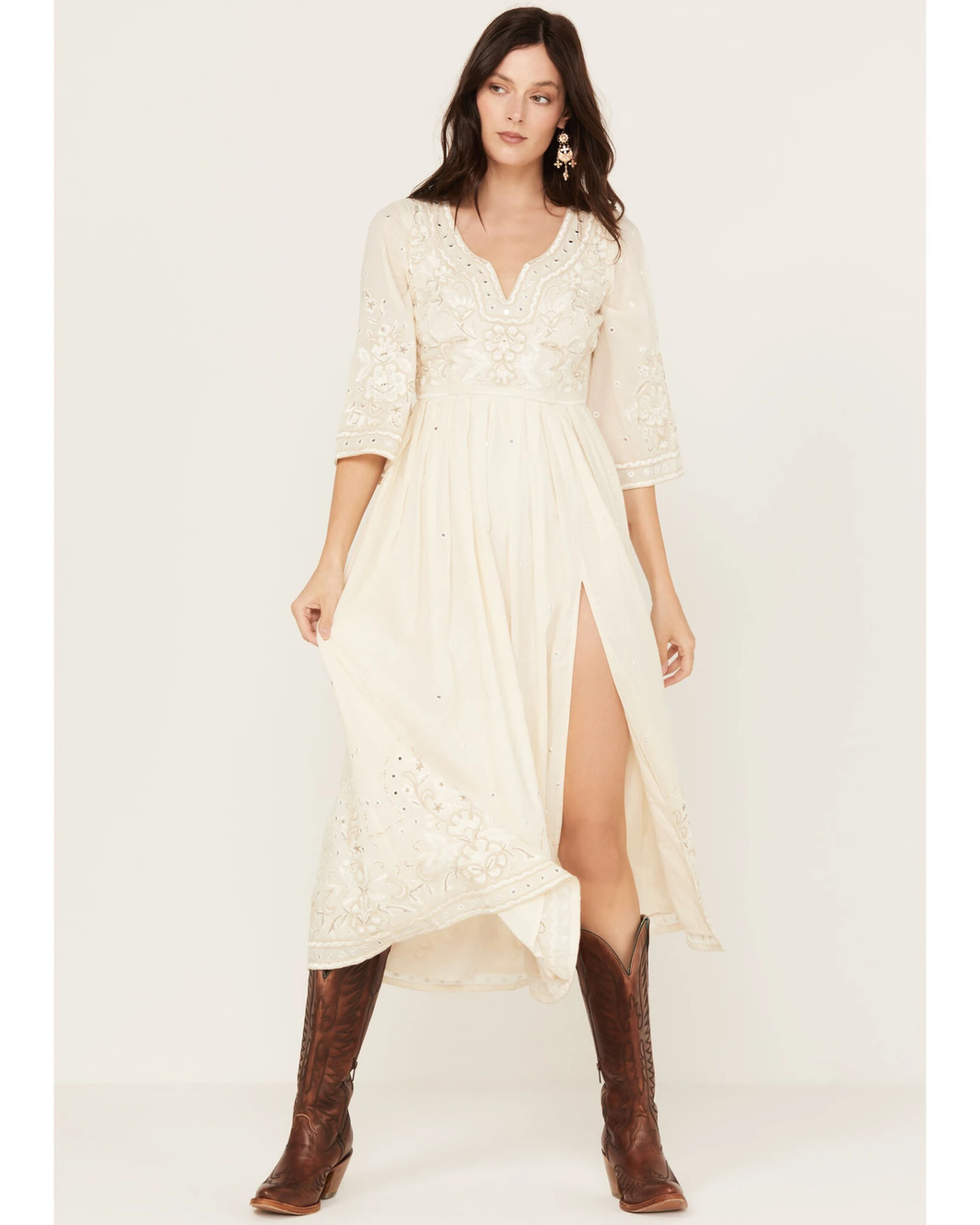 Shyanne Women's Mirror Embellished Bridal Maxi Dress 3 Shyanne Women's Mirror Embellished Bridal Maxi Dress