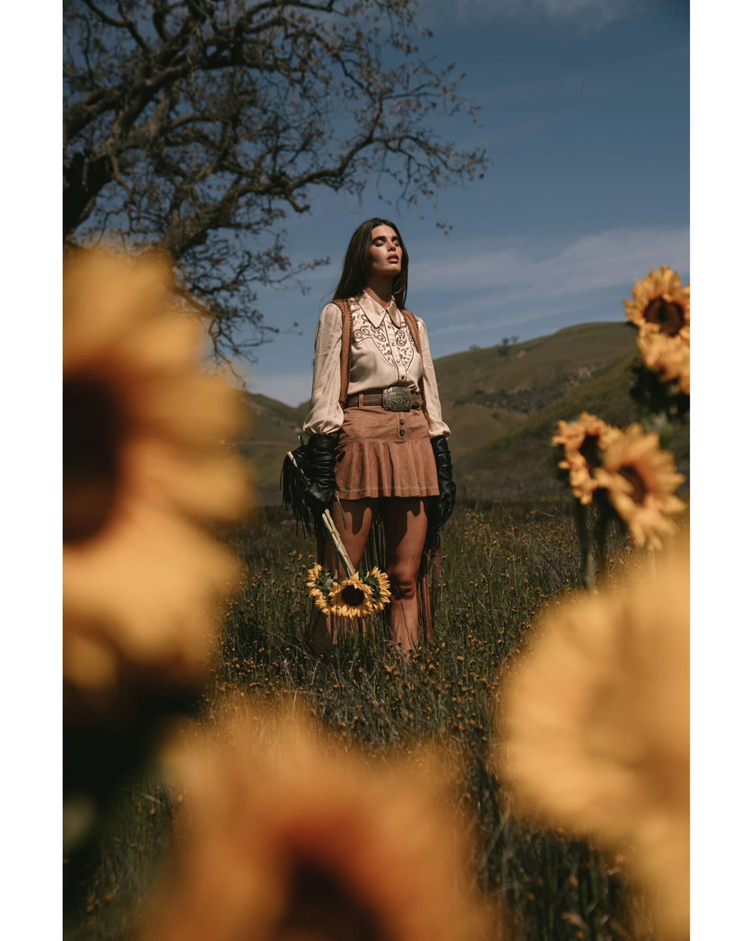 Shyanne Women's Faux Suede Ruffle Skirt 3 Shyanne Women's Faux Suede Ruffle Skirt