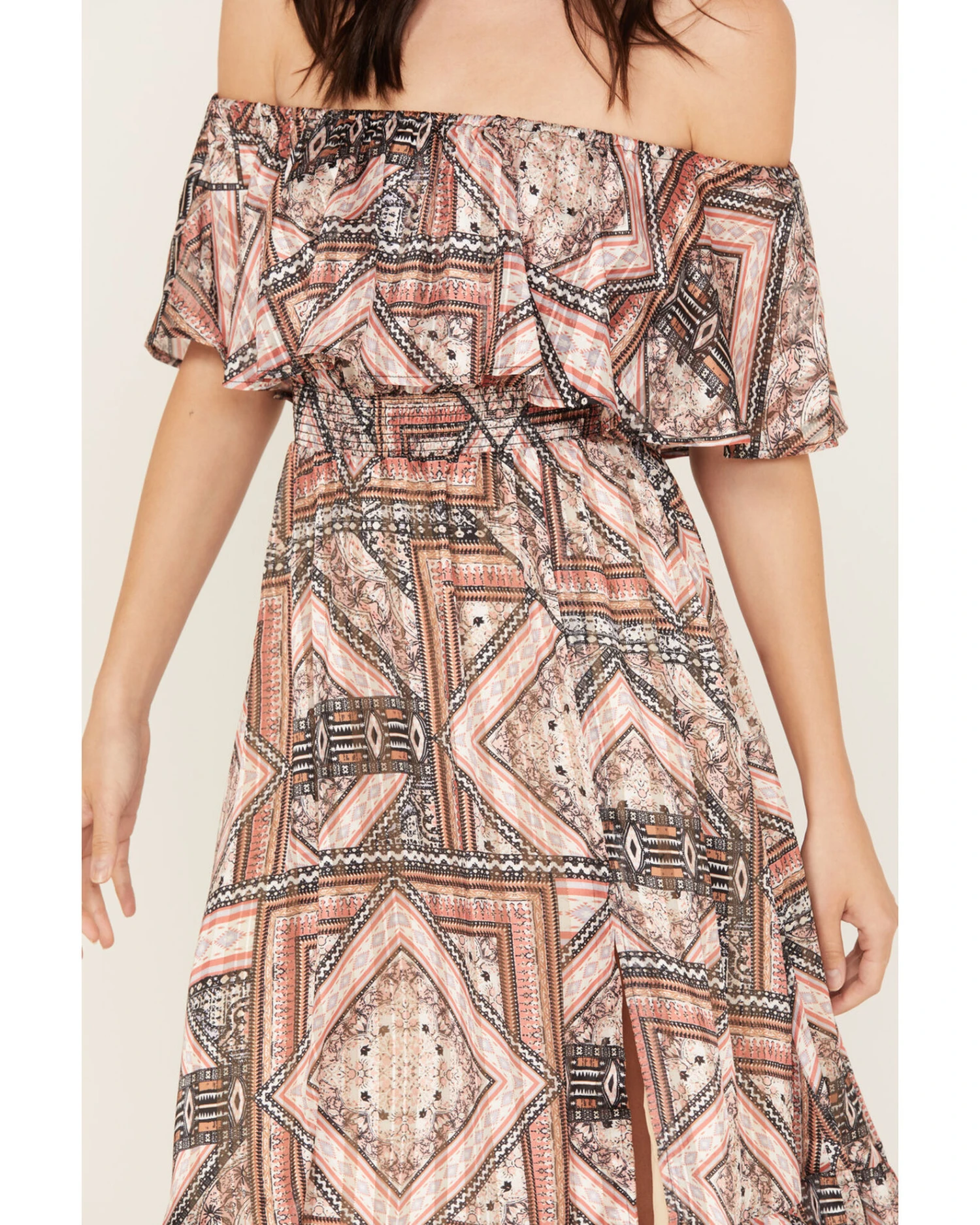 Shyanne Women's Off The Shoulder Ruffle Midi Dress 5 Shyanne Women's Off The Shoulder Ruffle Midi Dress - Image 3