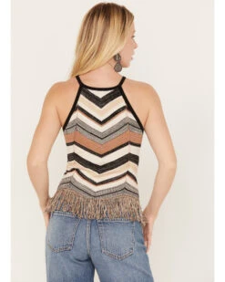 Shyanne Women's Zig Zag Fringe Halter Sweater Tank  -Ladies Western Cowboy 2000382861 251 P4