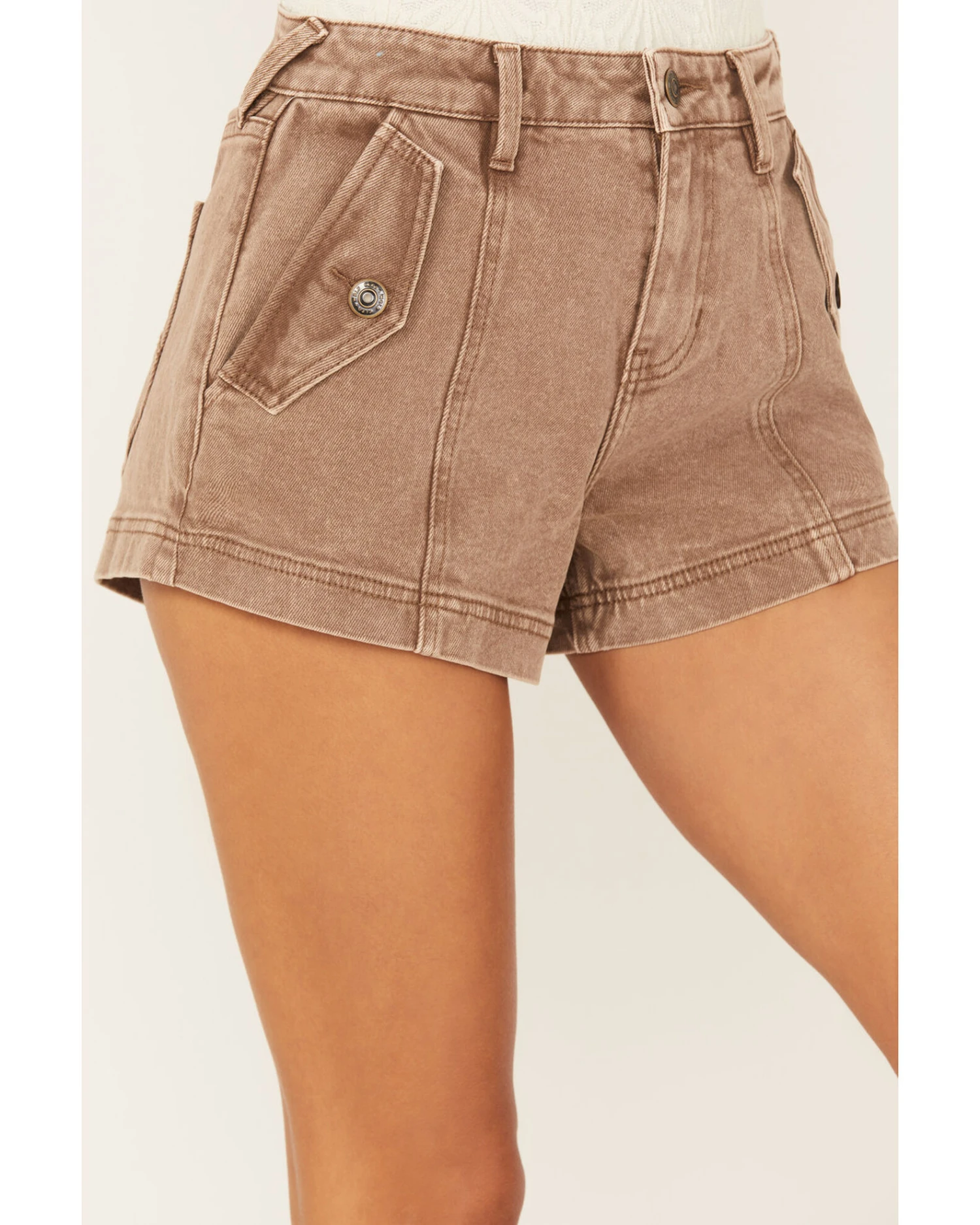 Cleo + Wolf Women's High Rise Stretch Shorts 4 Cleo + Wolf Women's High Rise Stretch Shorts - Image 2