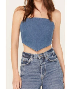 Wrangler Women's Dark Wash Denim Kassidy Bandana Top -Ladies Western Cowboy 2000383495 400 P3