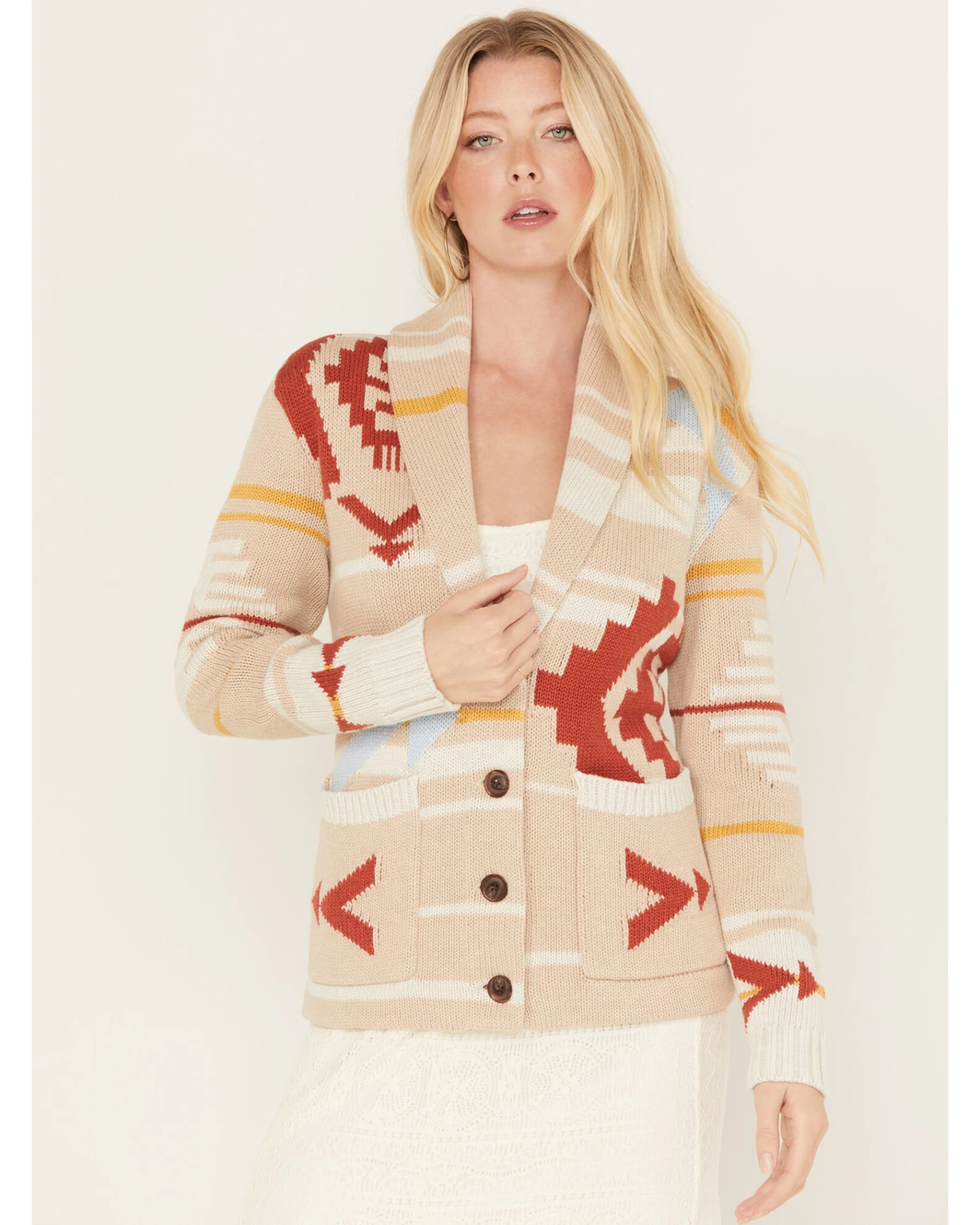 Pendleton Women's Multicolored Print Taos Graphic Cardigan 3 Pendleton Women's Multicolored Print Taos Graphic Cardigan