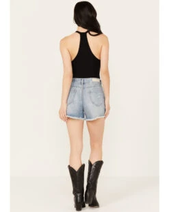 Rock & Roll Denim Women's Light Wash Mid Rise Chain Fringe Denim Shorts 8 Rock & Roll Denim Women's Light Wash Mid Rise Chain Fringe Denim Shorts -Ladies Western Cowboy 2000385101 412 P3