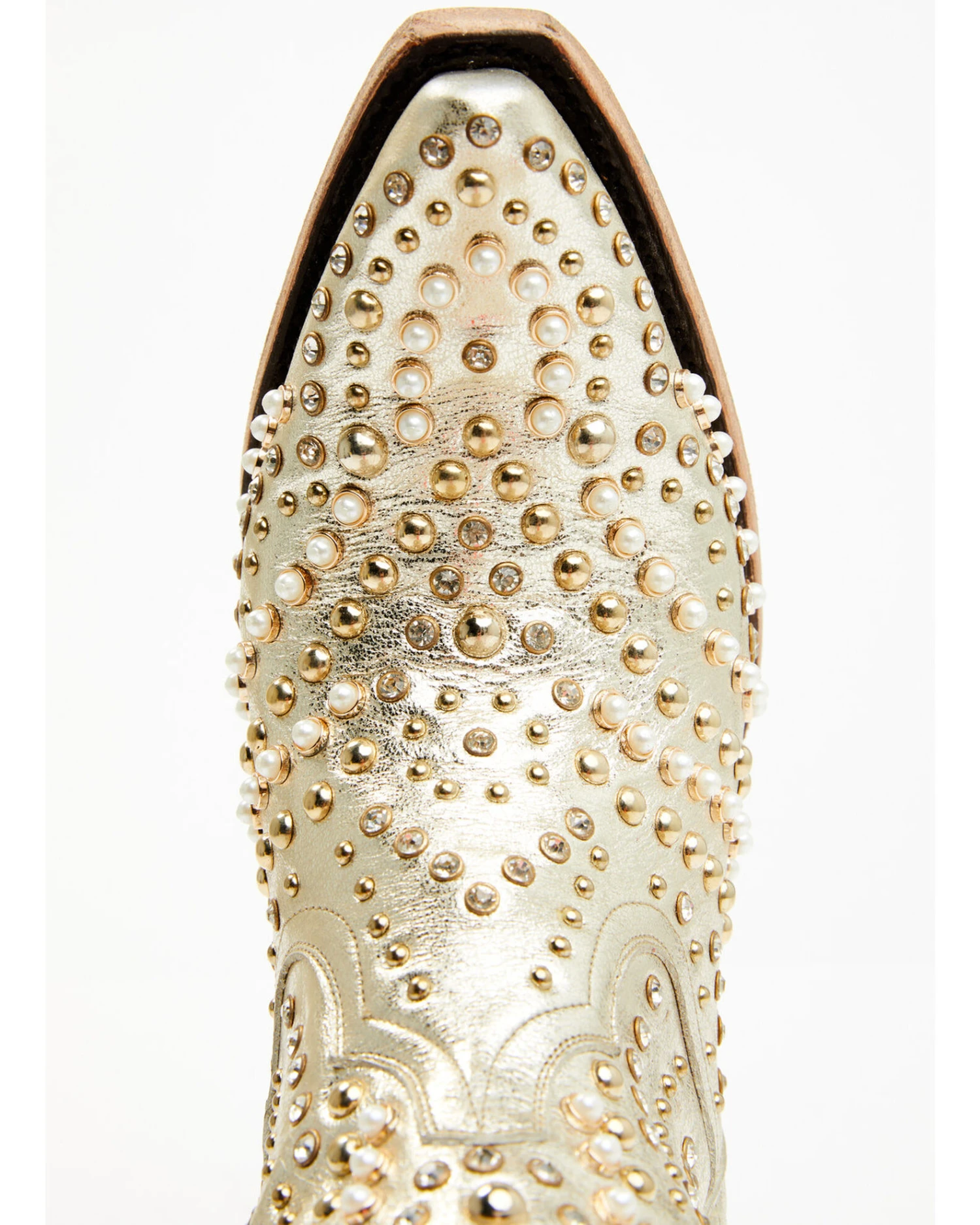 Boot Barn X Lane Women's Exclusive Dolly Metallic Leather Western Bridal Booties - Snip Toe 8 Boot Barn X Lane Women's Exclusive Dolly Metallic Leather Western Bridal Booties - Snip Toe - Image 6