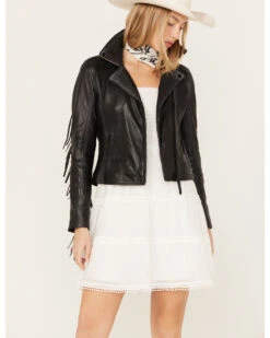 Mauritius Leather Women's Crissy Star And Fringe Detail Leather Jacket 8 Mauritius Leather Women's Crissy Star And Fringe Detail Leather Jacket -Ladies Western Cowboy 2000386192 001 P3