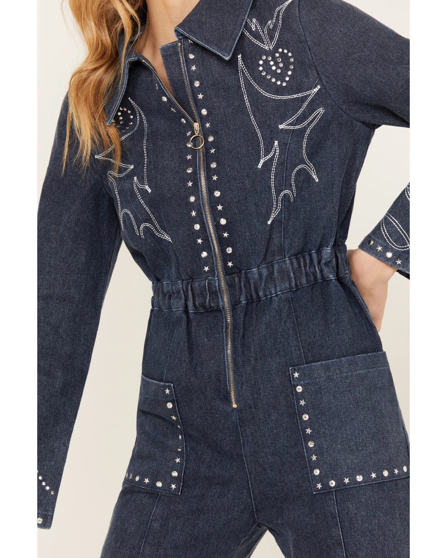 Understated Leather Women's Daredevil Denim Jumpsuit 4 Understated Leather Women's Daredevil Denim Jumpsuit - Image 2