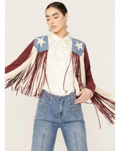 Vocal Women's Lainee Star Faux Fringe Jacket