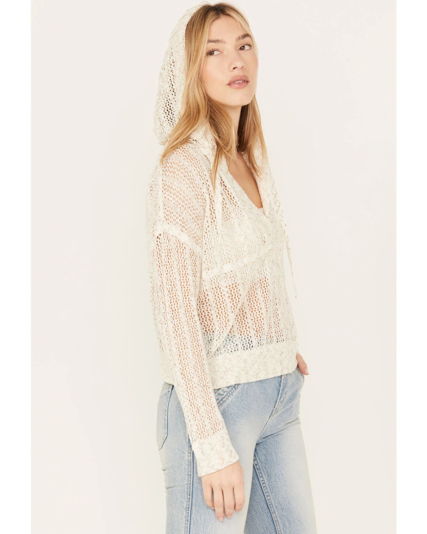 Cleo + Wolf Women's Deep V Hoodie 4 Cleo + Wolf Women's Deep V Hoodie - Image 2