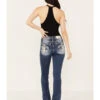 Miss Me Women's Dark Wash Mid Rise Fleur De Lis Bootcut Denim Jeans -Ladies Western Cowboy 2000387028 416 P1