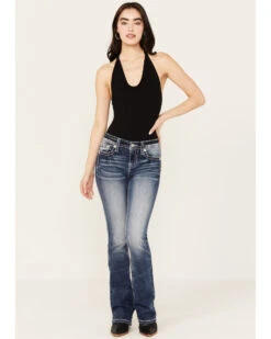 Miss Me Women's Dark Wash Mid Rise Fleur De Lis Bootcut Denim Jeans 8 Miss Me Women's Dark Wash Mid Rise Fleur De Lis Bootcut Denim Jeans -Ladies Western Cowboy 2000387028 416 P3