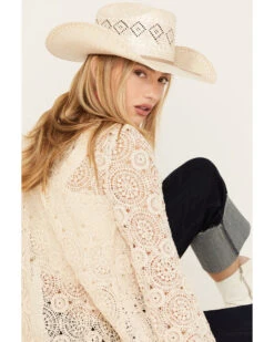 Miss Me Women's Crochet Long Sleeve Duster -Ladies Western Cowboy 2000387332 110 P3