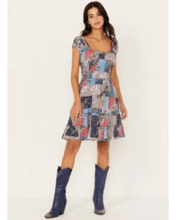 Wild Moss Women's Patchwork Print Dress