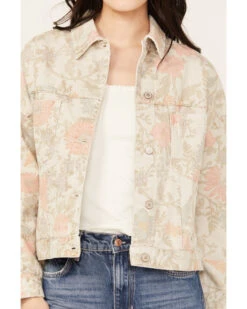 Free People Women's Floral Printed Denim Jacket 8 Free People Women's Floral Printed Denim Jacket -Ladies Western Cowboy 2000387533 103 P3