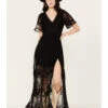 Shyanne Women's Floral Lace Split Leg Maxi Dress 2 Shyanne Women's Floral Lace Split Leg Maxi Dress -Ladies Western Cowboy 2000389088 001 P1