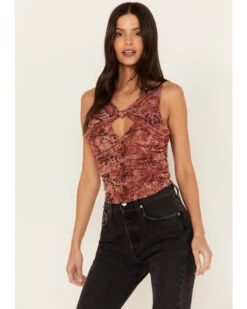 Beyond The Radar Women's Animal Print MeshĀ Tank