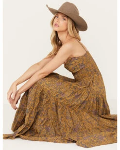 Free People Women's Sundrenched Floral Print Sleeveless Maxi Dress