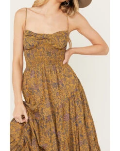 Free People Women's Sundrenched Floral Print Sleeveless Maxi Dress -Ladies Western Cowboy 2000392163 341 P3