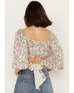 Beyond The Radar Women's Bandana Print Tie Back Top 9 Beyond The Radar Women's Bandana Print Tie Back Top -Ladies Western Cowboy 2000392300 103 P4