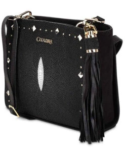 Cuadra Women's Exotic Stingray Studded Purse