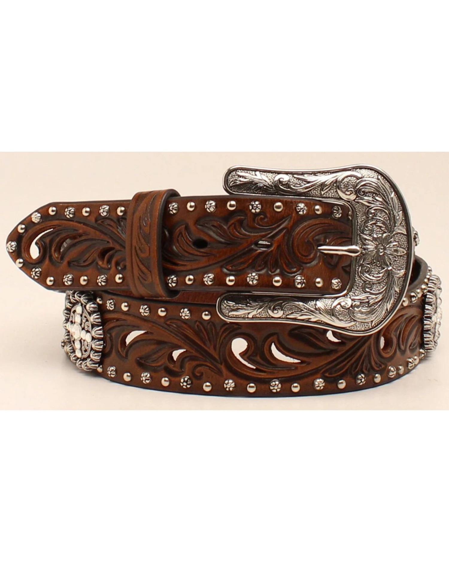 Ariat Women's Concho & Cutout Leather Belt 3 Ariat Women's Concho & Cutout Leather Belt